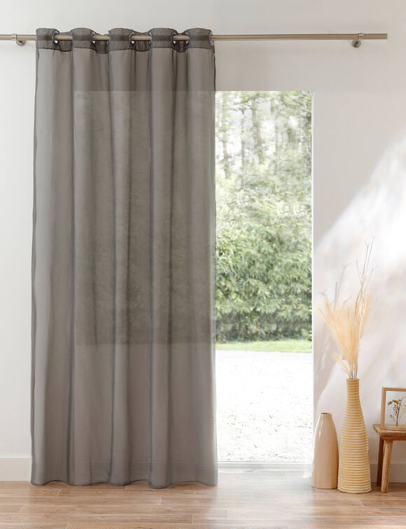 Panneau voile uni finition œillets (gris)