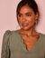 Blouse décolleté festonné dos, manches dentelle (bronze)