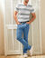 Jean coupe 5 poches extensible coton - entrej. 72 cm (bleached)