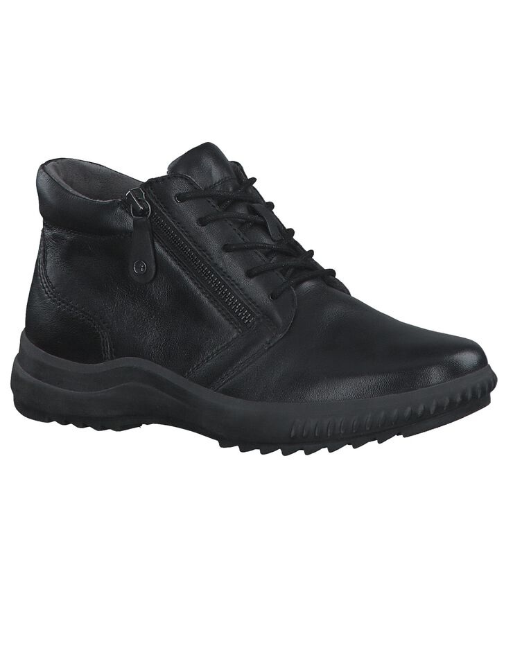 Bottines noir dessus cuir - largeur confort (noir)