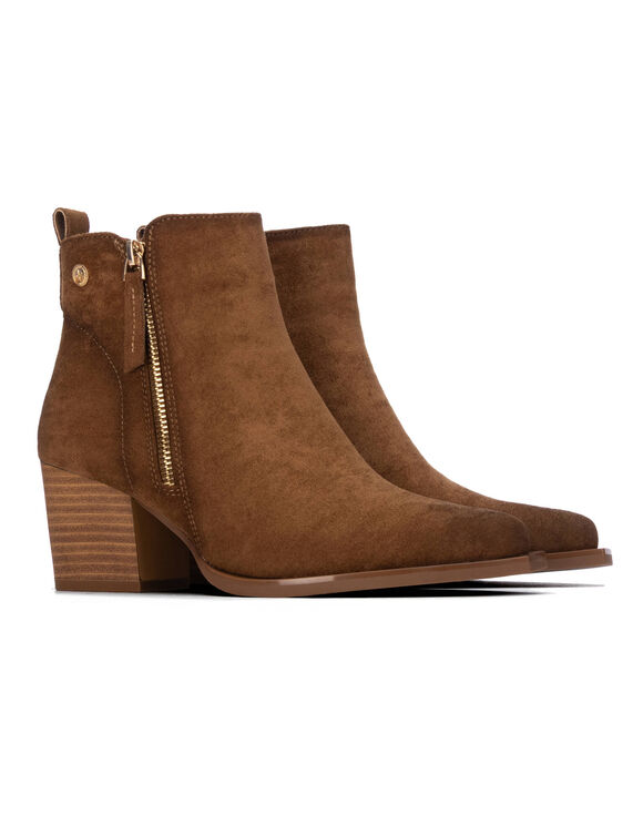 Boots zipp&eacute;es &agrave; talon (caramel)