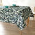 Nappe polyester imprimé feuilles (bleu)