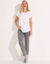 T-shirt col rond, manches courtes (blanc)