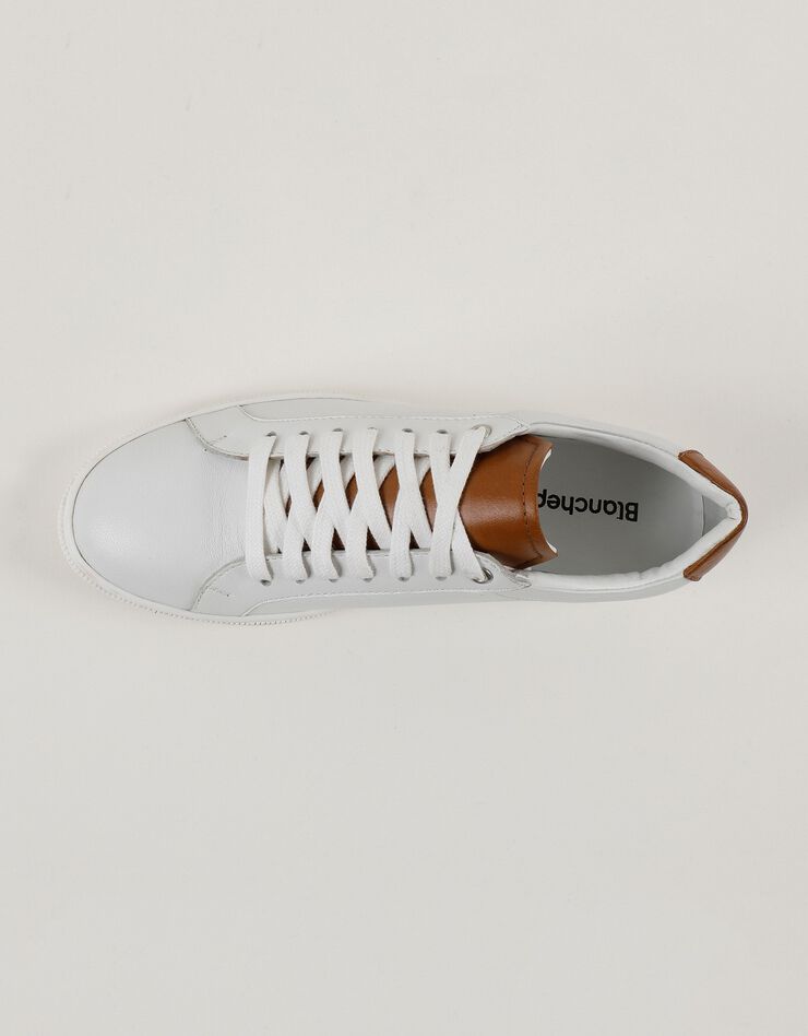 Tennis en cuir bicolore - blanc/caramel (blanc) Tennis en cuir bicolore - blanc/caramel (blanc)