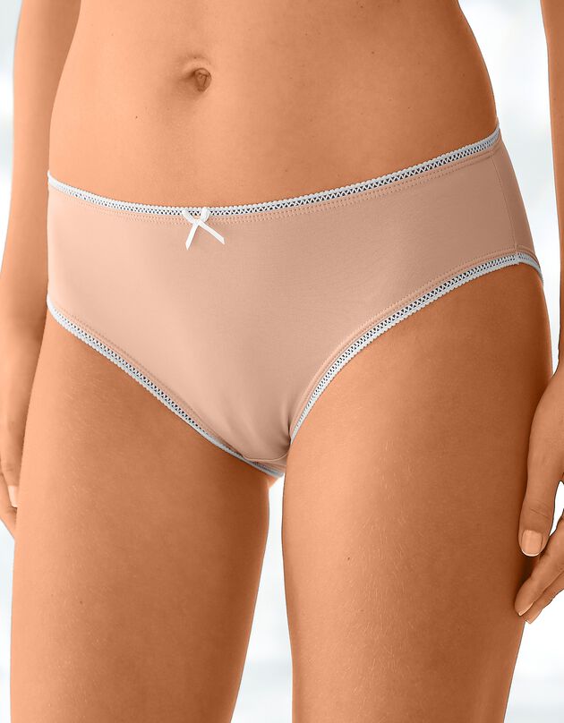 Slip coton forme midi imprimé motif à pois assortis – Lot de 4 (noir / blush)