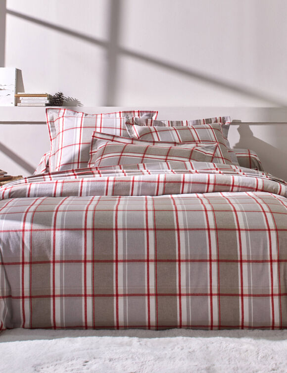 Linge de lit Scott flanelle tissé teint (beige)