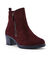 Boots &agrave; talon en cuir confort tr&egrave;s large (bordeaux)