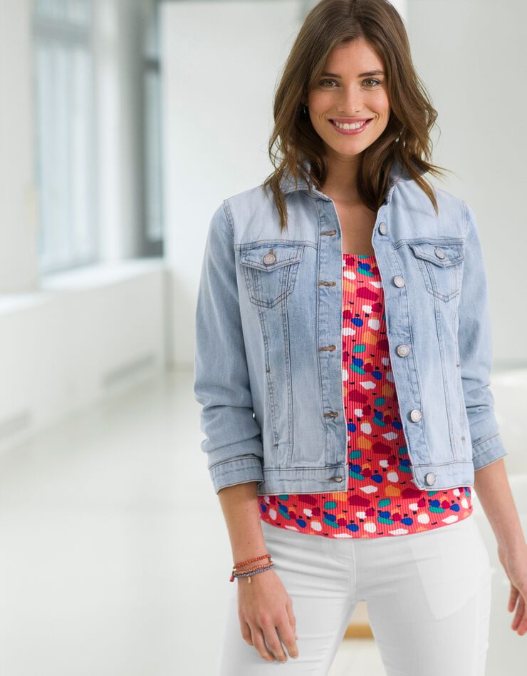 Veste boutonnée en jean (bleached)