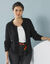 Gilet paletot Spécial Petites, maille poilue (noir)