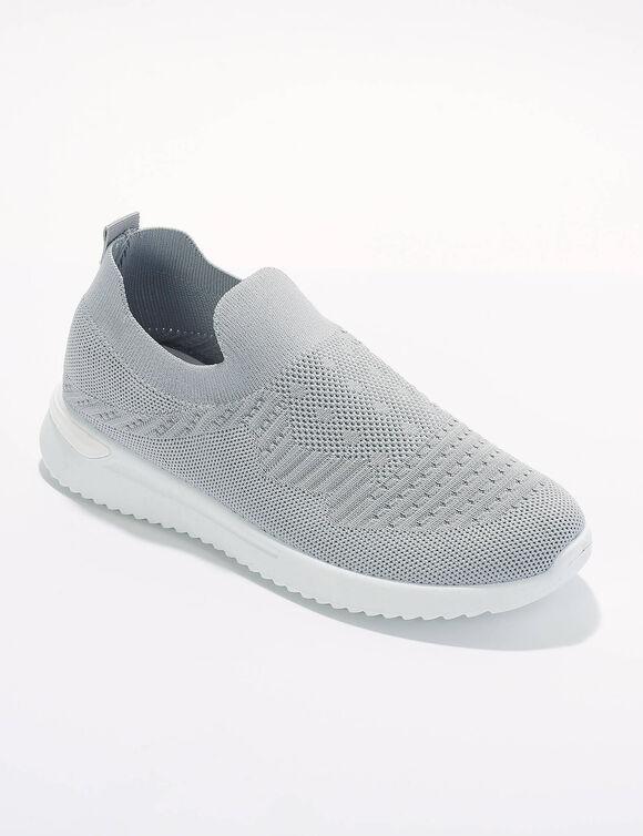 Baskets textile mesh l&eacute;g&egrave;res, &agrave; enfiler (gris)