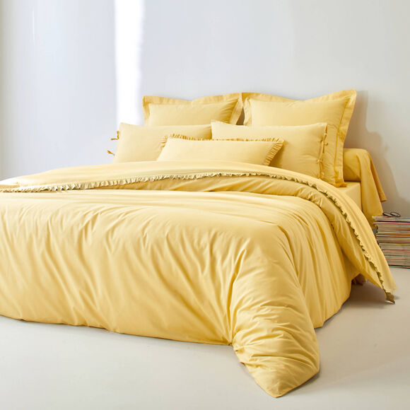 Linge de lit uni percale (jaune p&acirc;le)