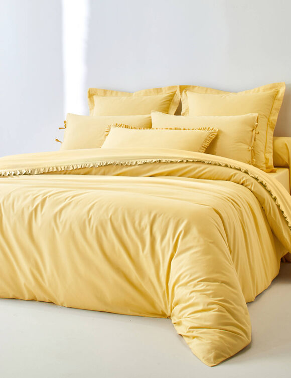 Linge de lit uni percale (jaune p&acirc;le)