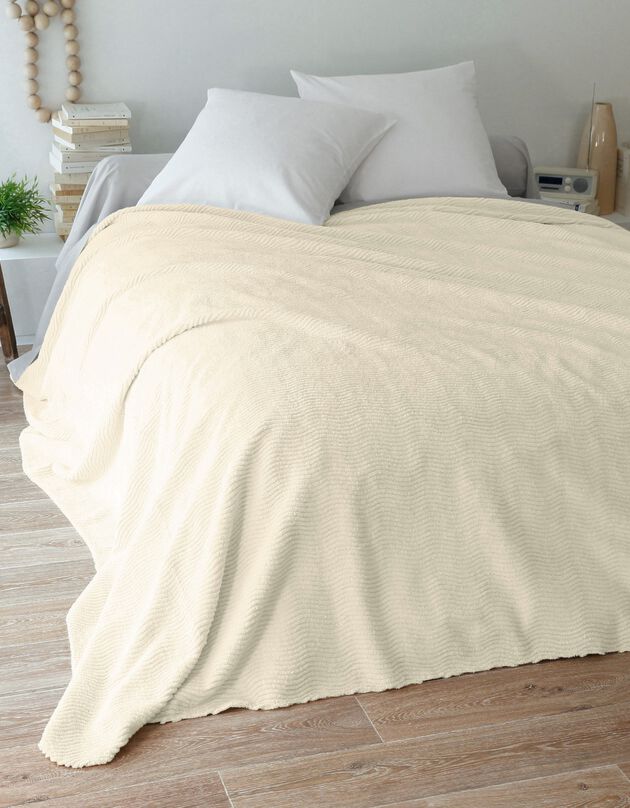 Jeté de lit uni tuft qualité luxe (écru) Jeté de lit uni tuft qualité luxe (écru)