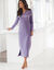 Chemise de nuit manches longues - jersey coton (parme gris&eacute;)
