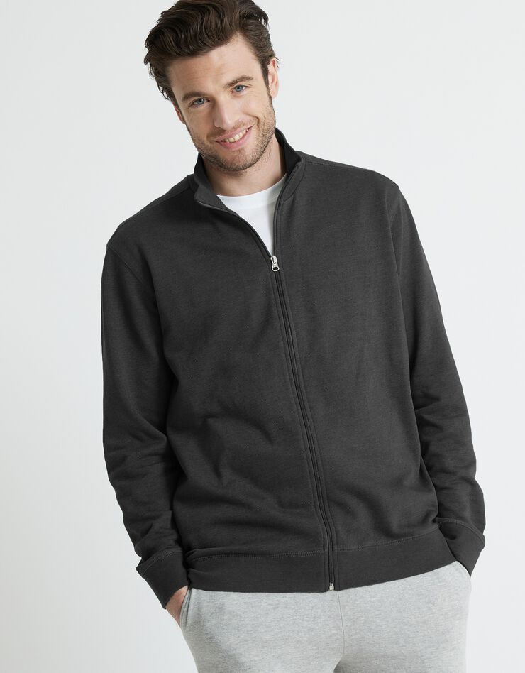 Sweat entièrement zippé uni (anthracite) Sweat entièrement zippé uni (anthracite)
