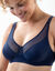 Soutien-gorge forme minimiseur en maille et tulle avec armatures (marine)