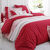 Linge de lit Gabrielle flanelle, imprimé fleurs et dentelle (rouge)