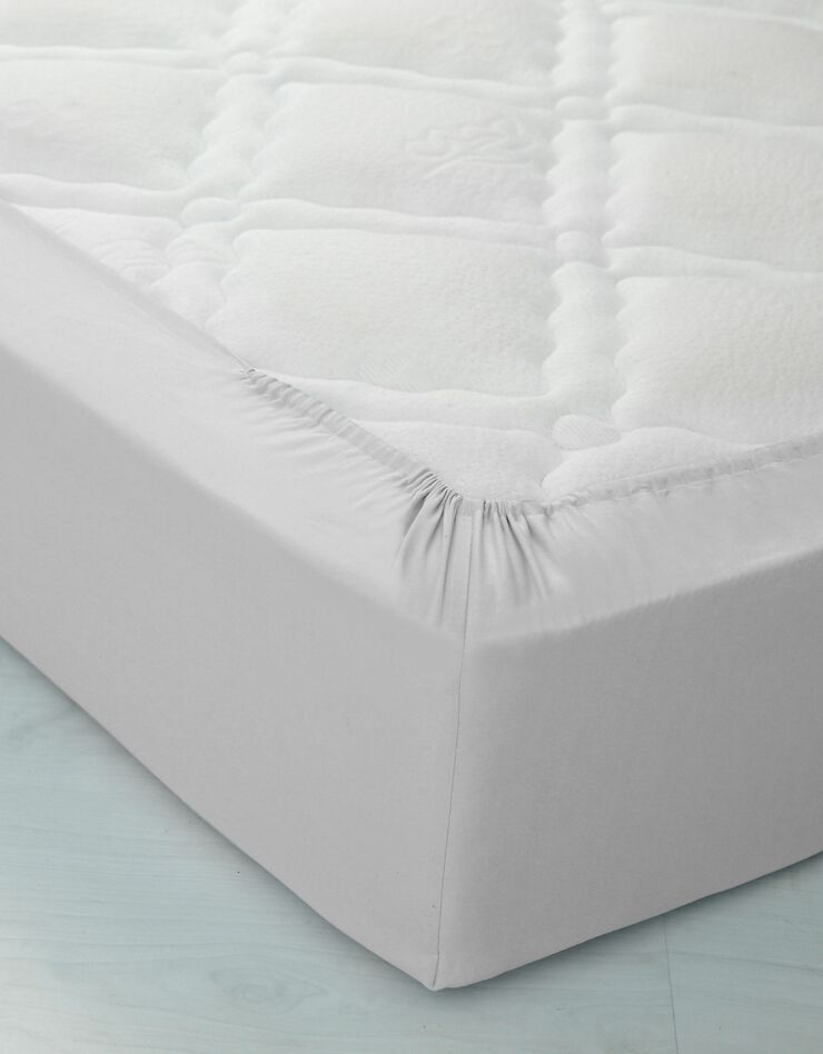 Linge de lit uni polyester-coton Colombine (gris perle)