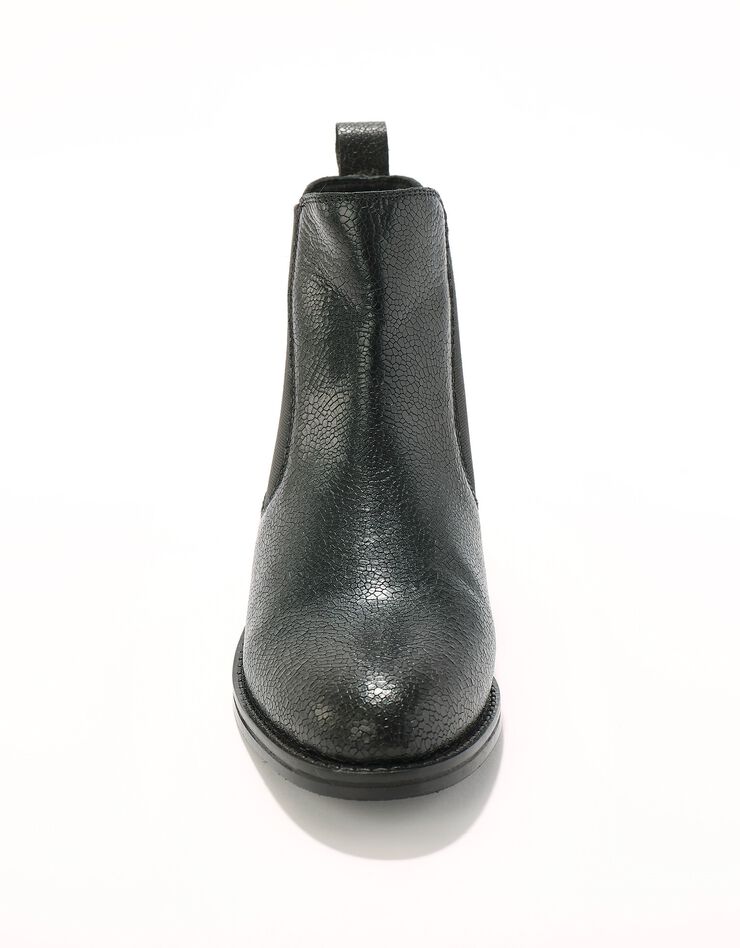 Boots en cuir embossé écailles (noir)