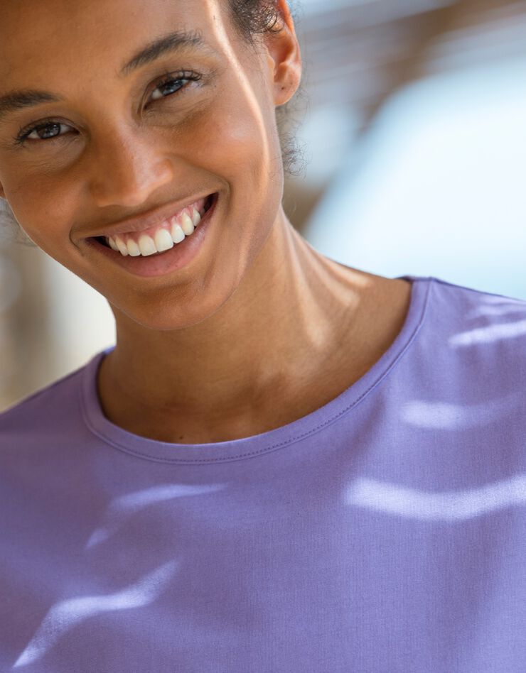 Tee-shirt uni manches longues (mauve)