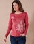 T shirt manches longues imprimé fleuri (cerise)