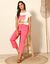 Pantacourt droit stretch (bois de rose)