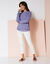 Pull col rond maille anglaise (parme)