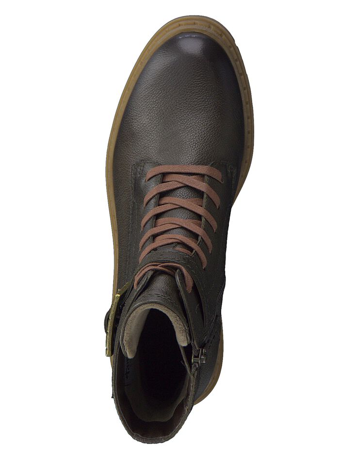 Boots mi-hautes cuir - largeur confort (kaki) Boots mi-hautes cuir - largeur confort (kaki)