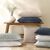 Housse de coussin chenille - lot de 2 (marine)