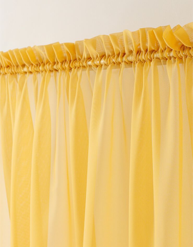 Panneau voile uni finition galon fronceur (jaune)
