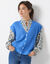 Gilet boutonné sans manches, maille anglaise (bleu lavande)