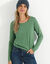 T-shirt col rond manches longues uni (vert mousse)