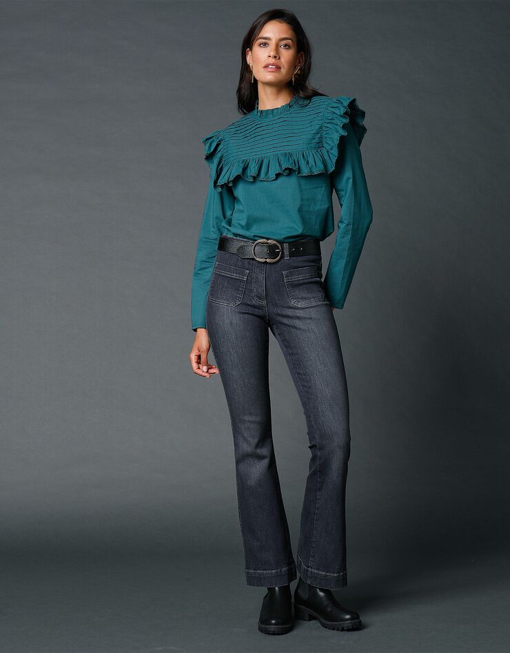 Blouse à plis (vert foncé) Blouse à plis (vert foncé)