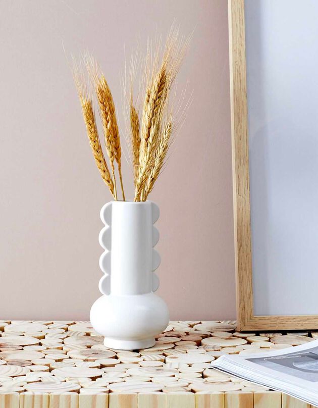 Vase soliflore en céramique - hauteur 15 cm (blanc)