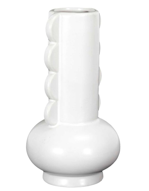 Vase soliflore en céramique - hauteur 15 cm (blanc)