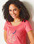 Chemise de nuit courte imprimée chat (corail)