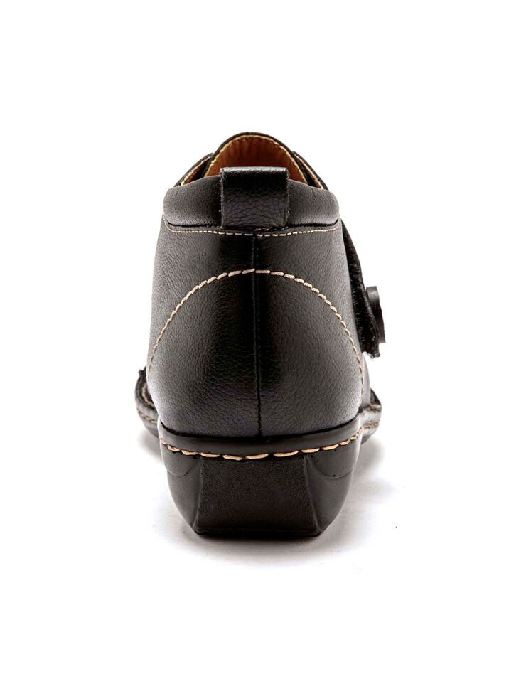 Boots cuir tannage végétal noir - grande largeur (noir) Boots cuir tannage végétal noir - grande largeur (noir)