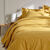 Linge de lit uni polyester-coton Colombine (curry)