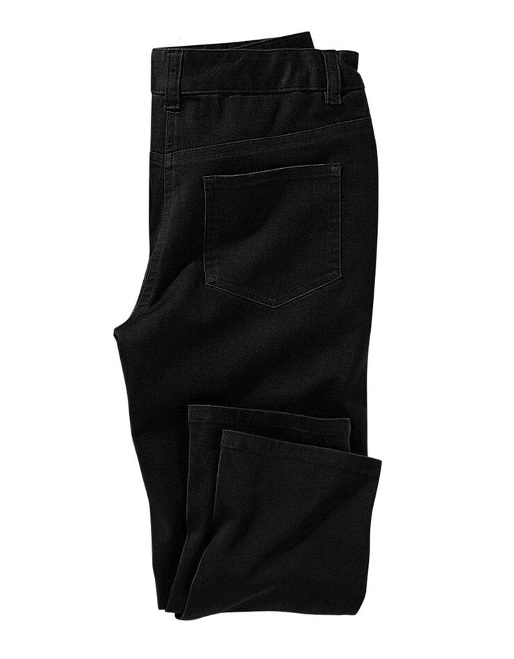 Pantalon effet ventre plat coton extensible (noir)