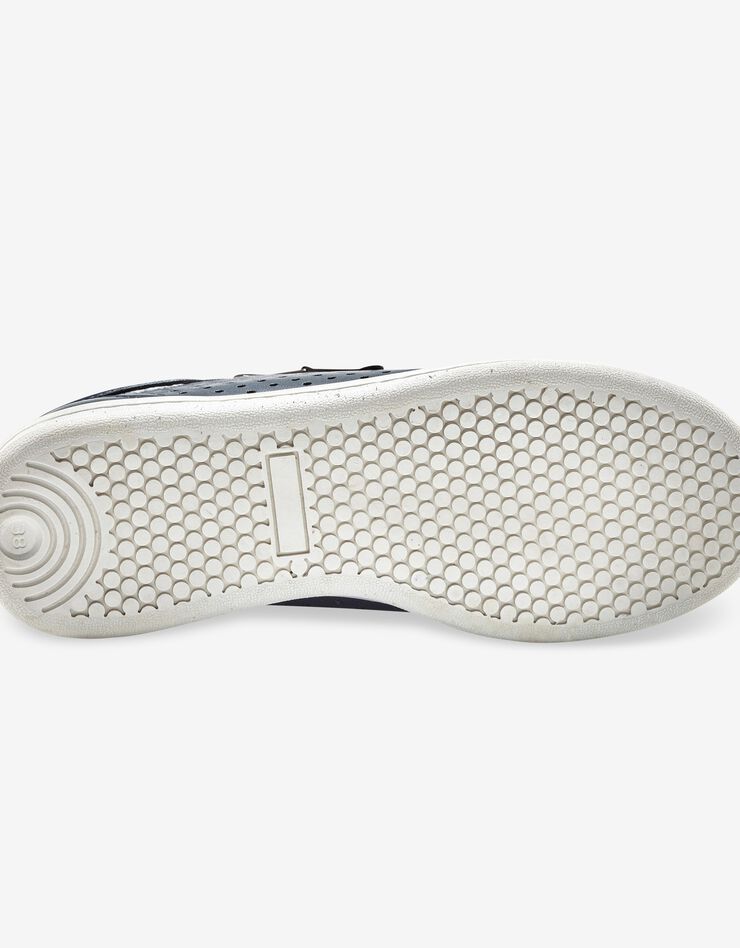 Tennis zippée en cuir perforé (marine) Tennis zippée en cuir perforé (marine)