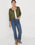 Gilet boléro boutonné, toucher doux (kaki)