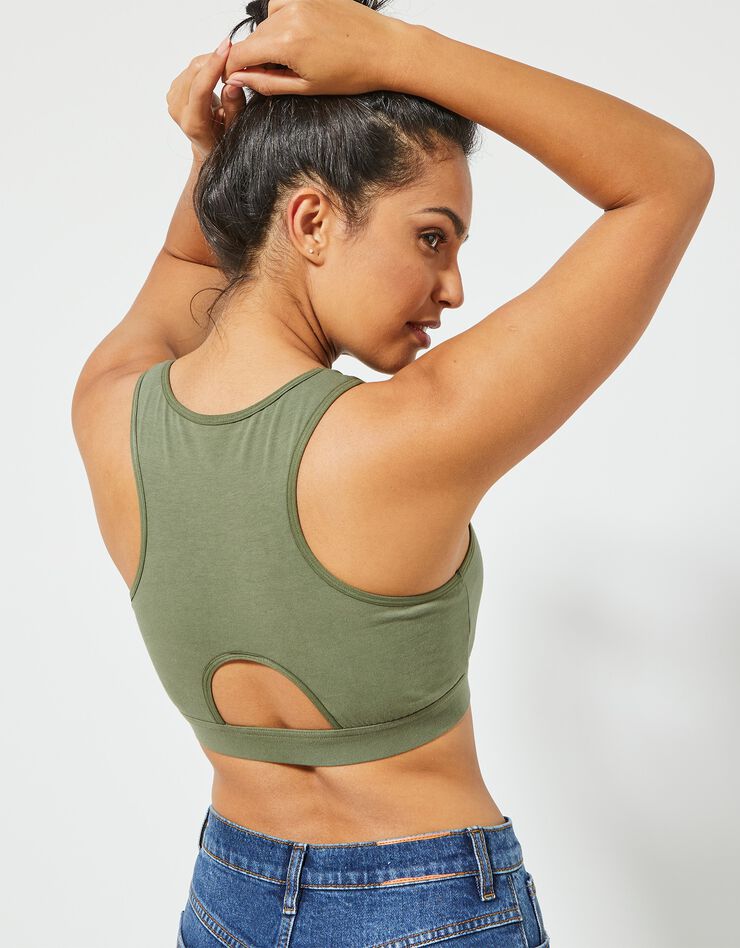 Brassière de sport unie (kaki) Brassière de sport unie (kaki)