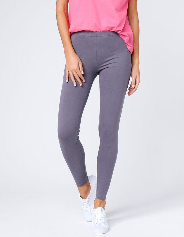 Legging en coton bio uni - éco-responsable (gris anthracite) Legging en coton bio uni - éco-responsable (gris anthracite)