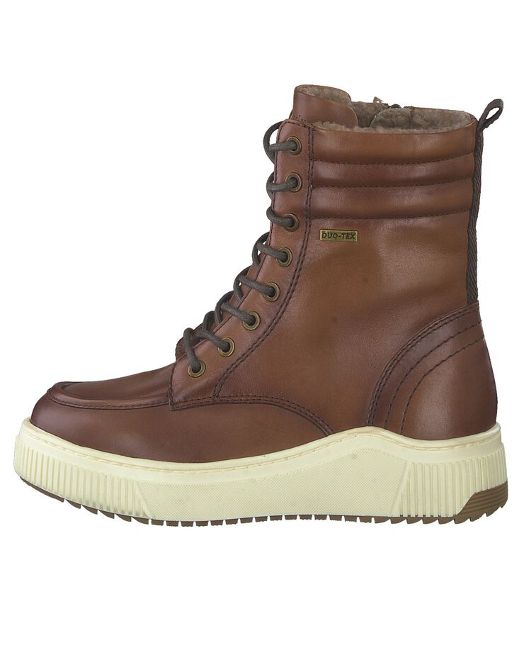 Bottines hautes cuir à lacets zippées (marron) Bottines hautes cuir à lacets zippées (marron)