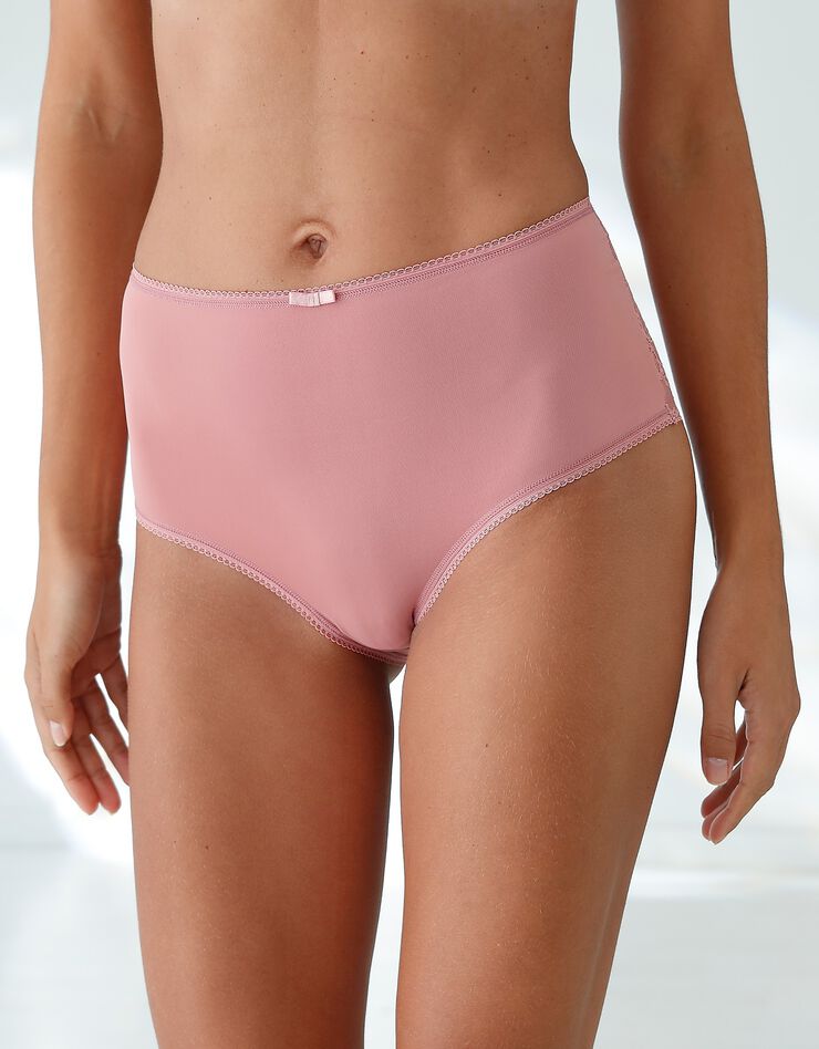 Culotte forme maxi en microfibre et dentelle stretch - lot de 3 (neutre) Culotte forme maxi en microfibre et dentelle stretch - lot de 3 (neutre)