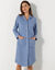 Peignoir polaire boutonné (bleu)