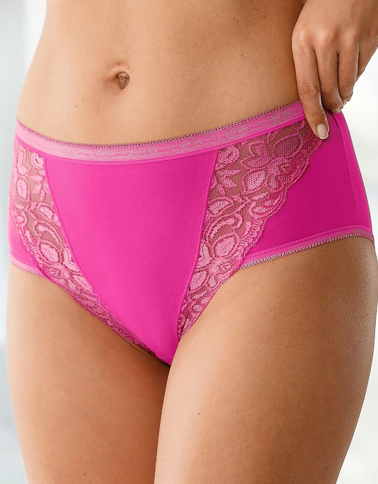 Culotte maxi dentelle - lot de 3 (anthracite + ocre + fuchsia) Culotte maxi dentelle - lot de 3 (anthracite + ocre + fuchsia)