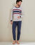 Pyjama pantalong tricolore - lot de 2 (marine / bordeaux)