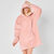 Plaid-sweat polaire à capuche doublé sherpa (rose)