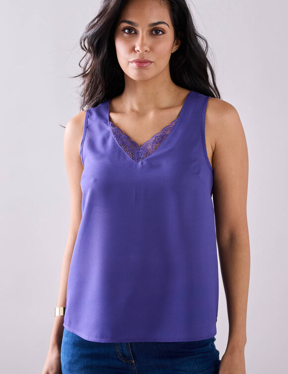 Caraco col V dentelle (violet)